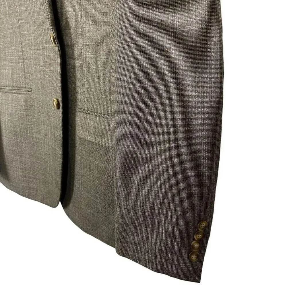 Van Heusen Flex Slim Fit Mens Suit Jacket Blazer Lined Stretch Beige Black 44R